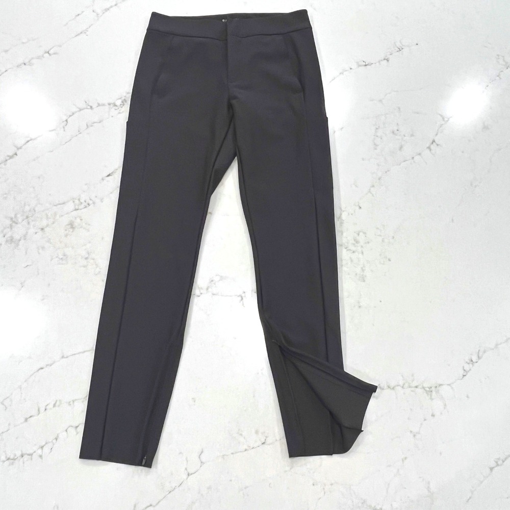 Athleta Stellar Trouser Womens 4 Dark Gray Nylon Spandex Slim Ankle Zip Pockets